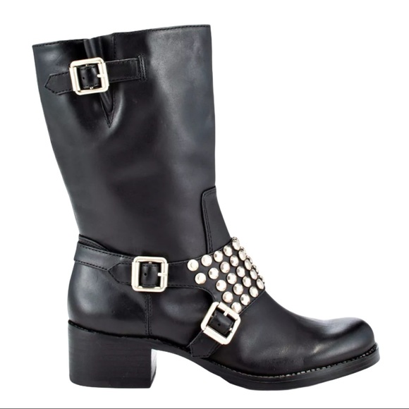 BCBGeneration Halen Black Stud Buckle Zipper Boot - Picture 1 of 12